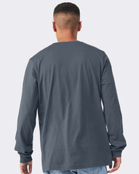 Unisex Long Sleeve Tee - Vintage Navy (on model)