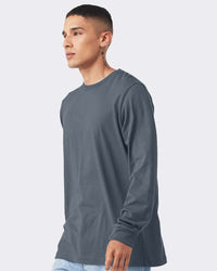 Unisex Long Sleeve Tee - Vintage Navy (on model)