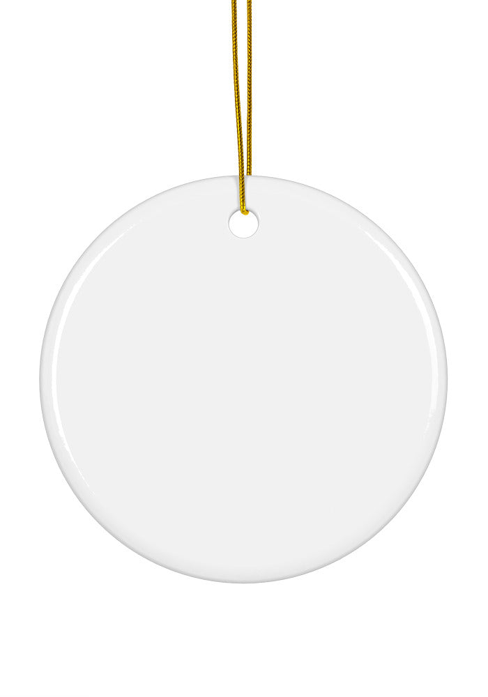 Custom Round Ceramic Ornament - White