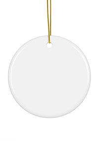 Custom Round Ceramic Ornament - White