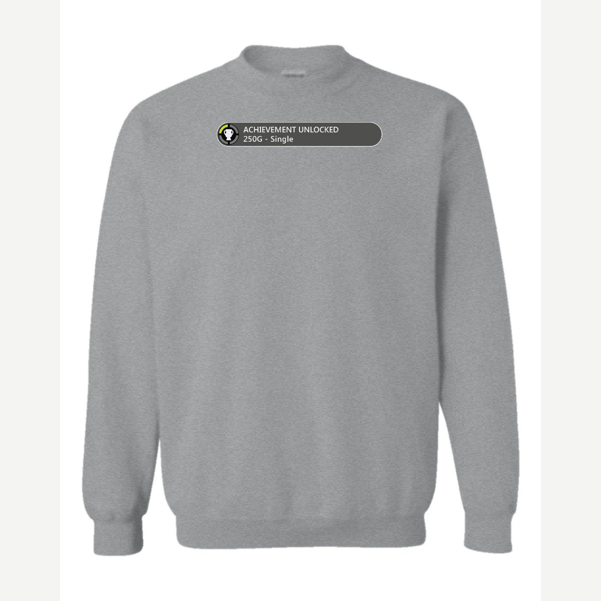 Achievement Unlocked: Single — Crewneck Sweatshirt / Sport Grey
