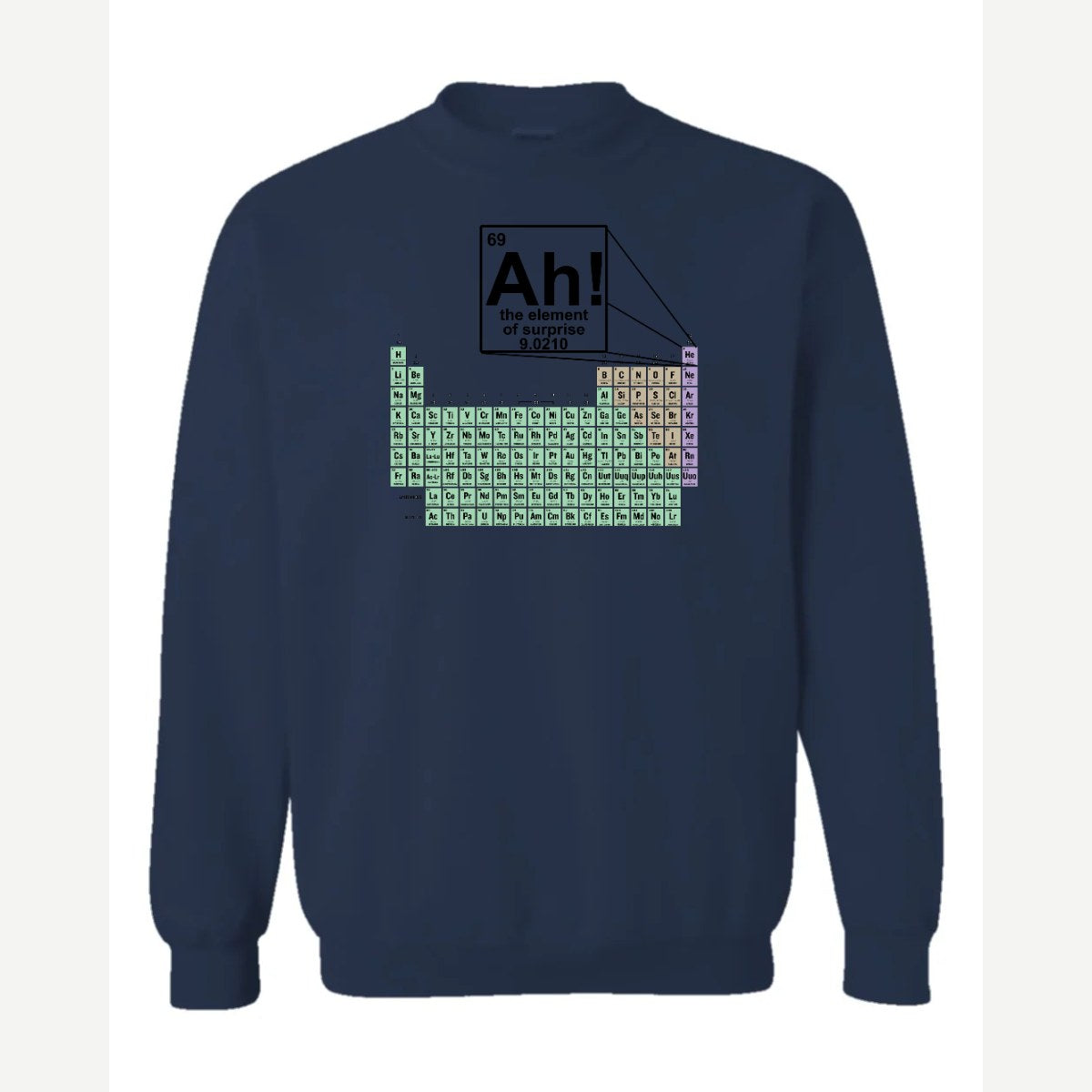 Ah! The Element of Surprise — Crewneck Sweatshirt / Navy