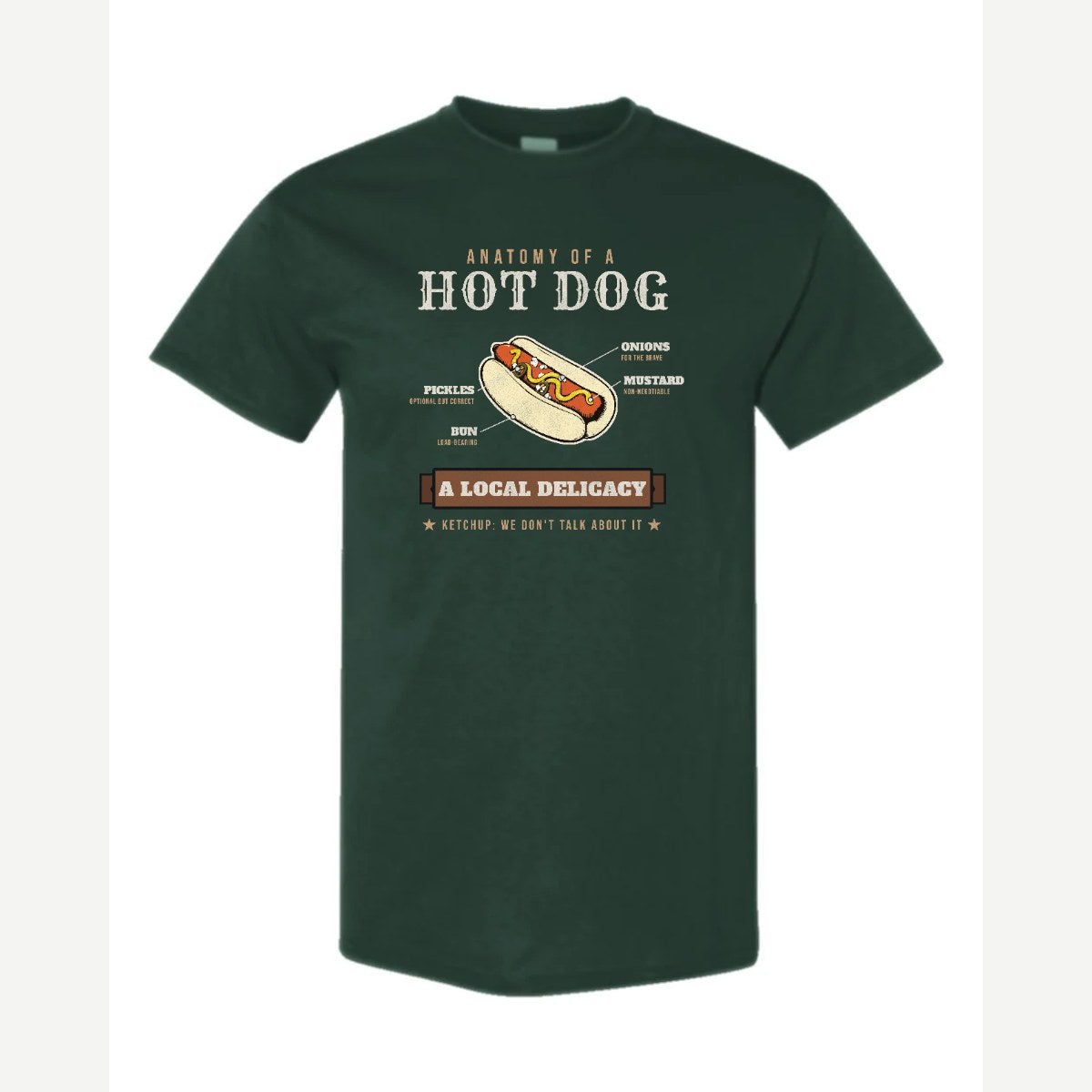 Anatomy of a Hot Dog — Classic Tee / Forest Green