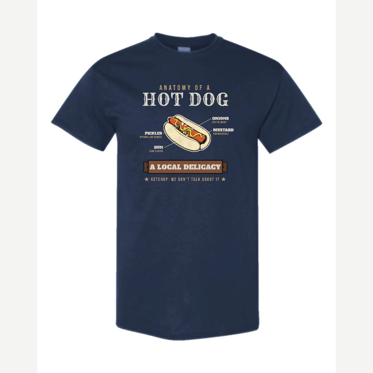 Anatomy of a Hot Dog — Classic Tee / Navy