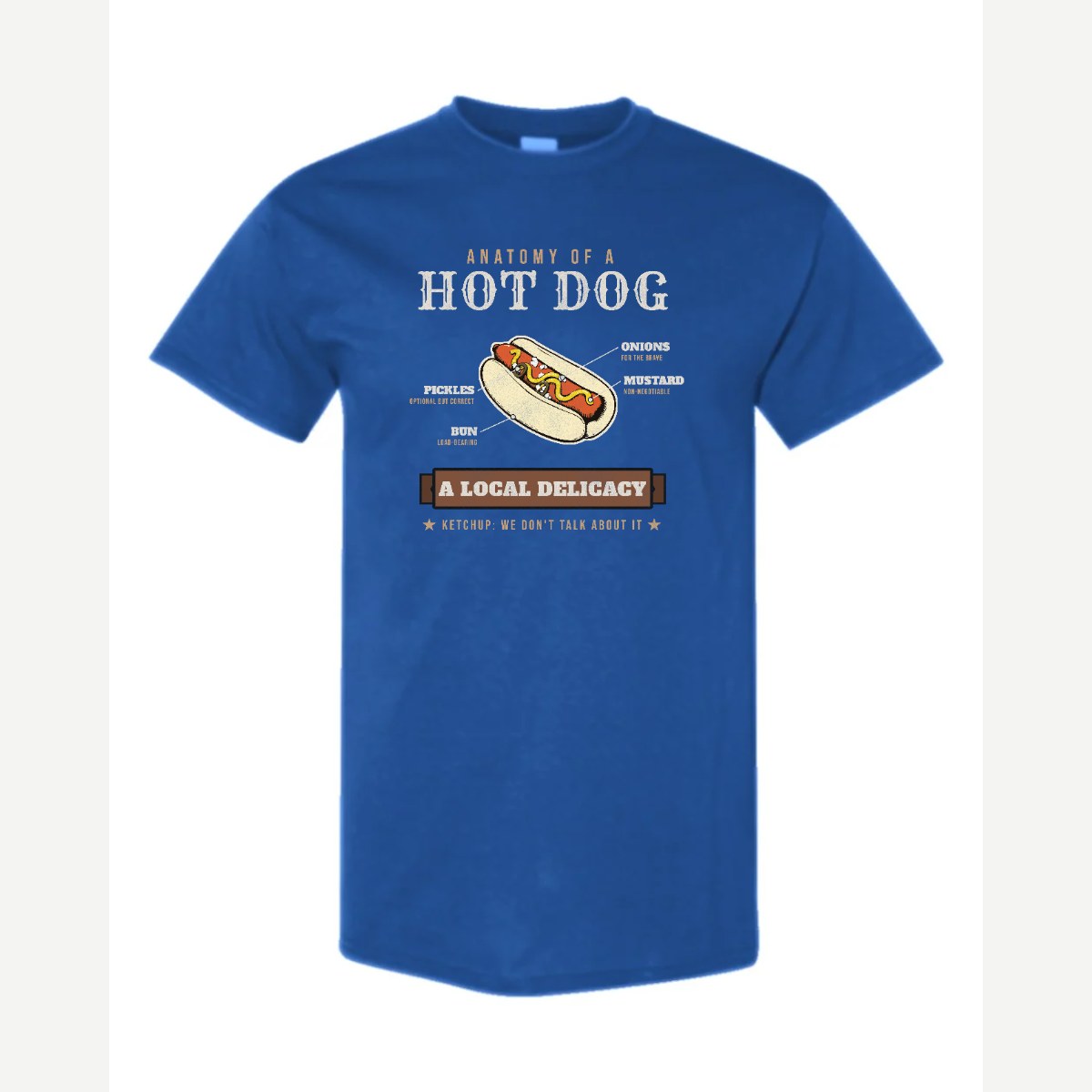 Anatomy of a Hot Dog — Classic Tee / Royal