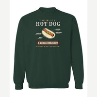 Anatomy of a Hot Dog — Crewneck Sweatshirt / Forest Green