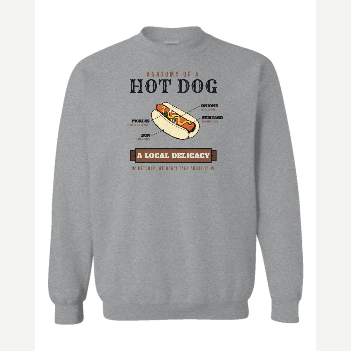 Anatomy of a Hot Dog — Crewneck Sweatshirt / Sport Grey