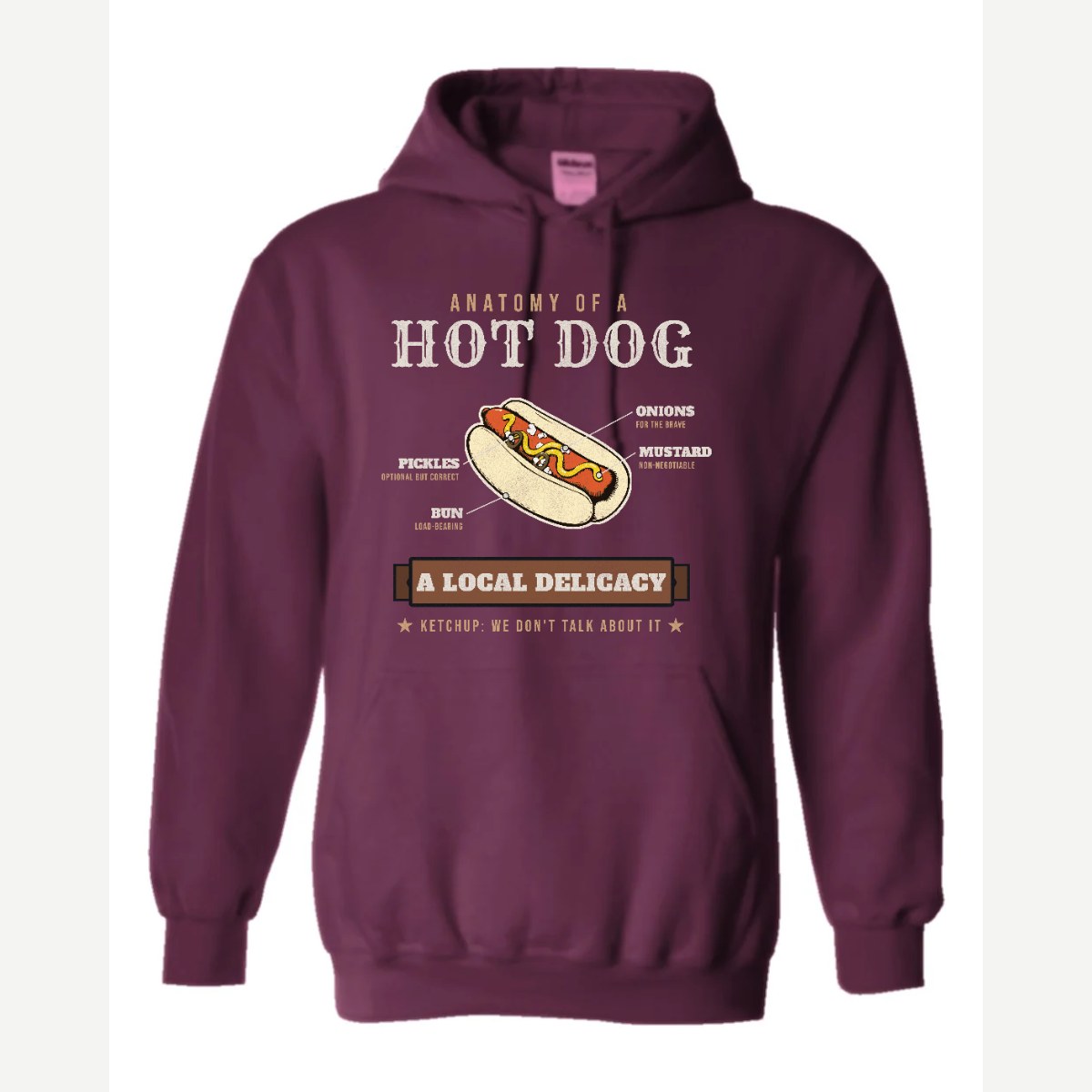 Anatomy of a Hot Dog — Hoodie / Maroon
