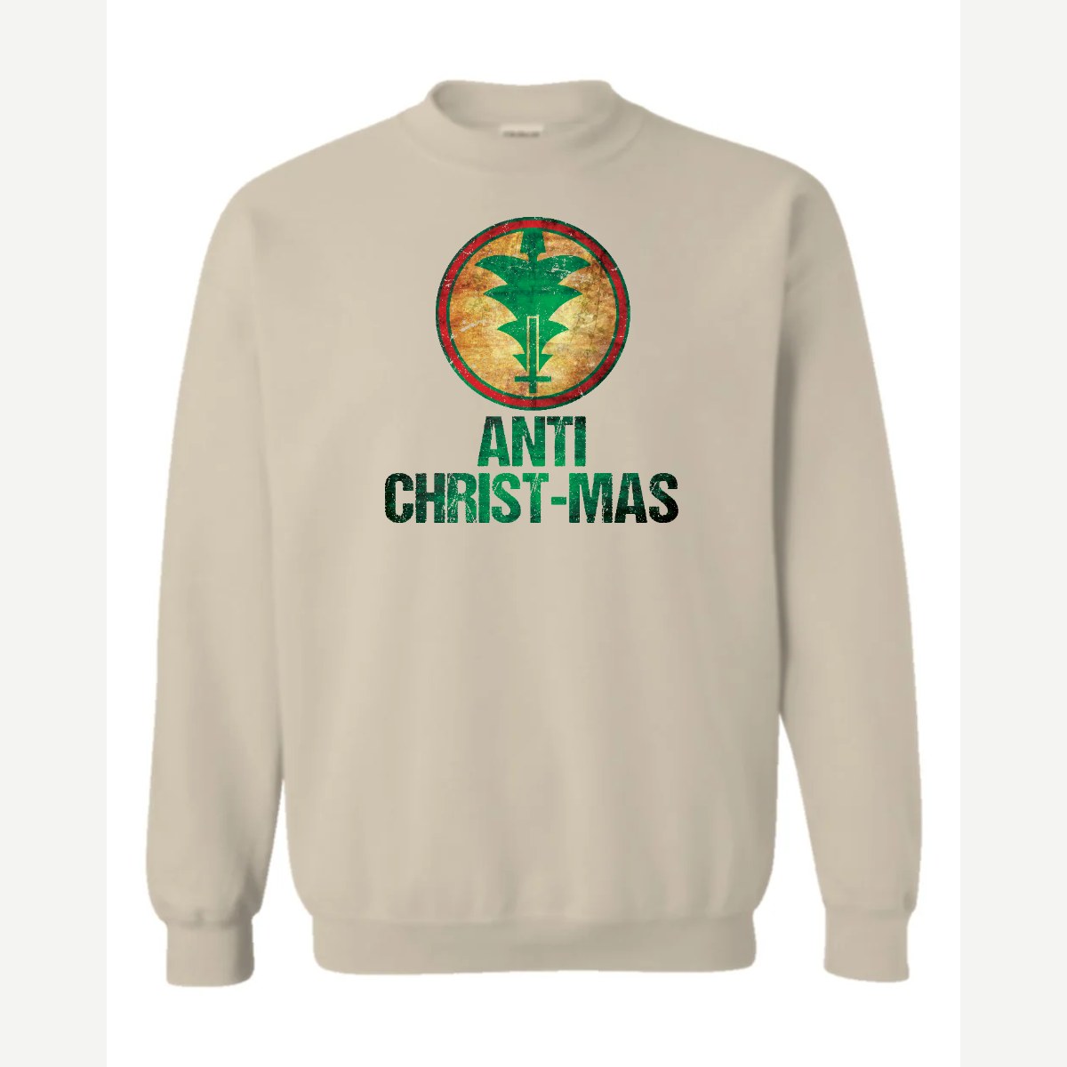 Anti Christ-mas — Crewneck Sweatshirt / Sand