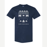 Arcade Invaders Christmas — Classic Tee / Navy