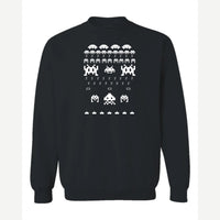 Arcade Invaders Christmas — Crewneck Sweatshirt / Black
