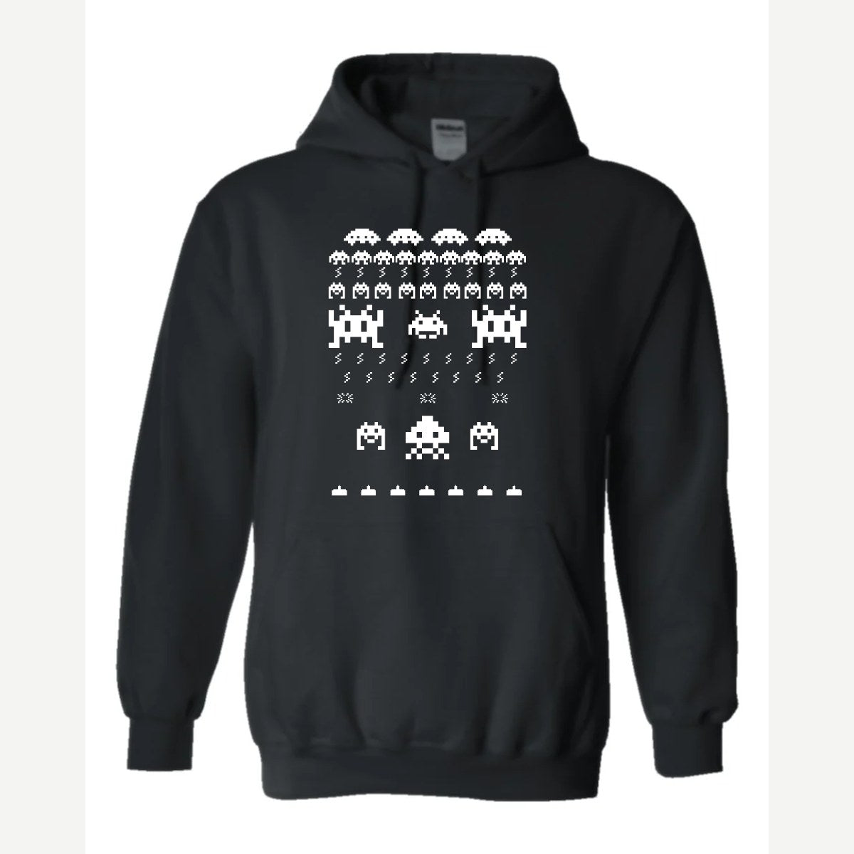 Arcade Invaders Christmas — Hoodie / Black