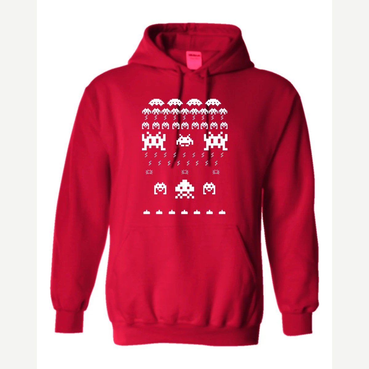 Arcade Invaders Christmas — Hoodie / Red