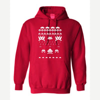 Arcade Invaders Christmas — Hoodie / Red