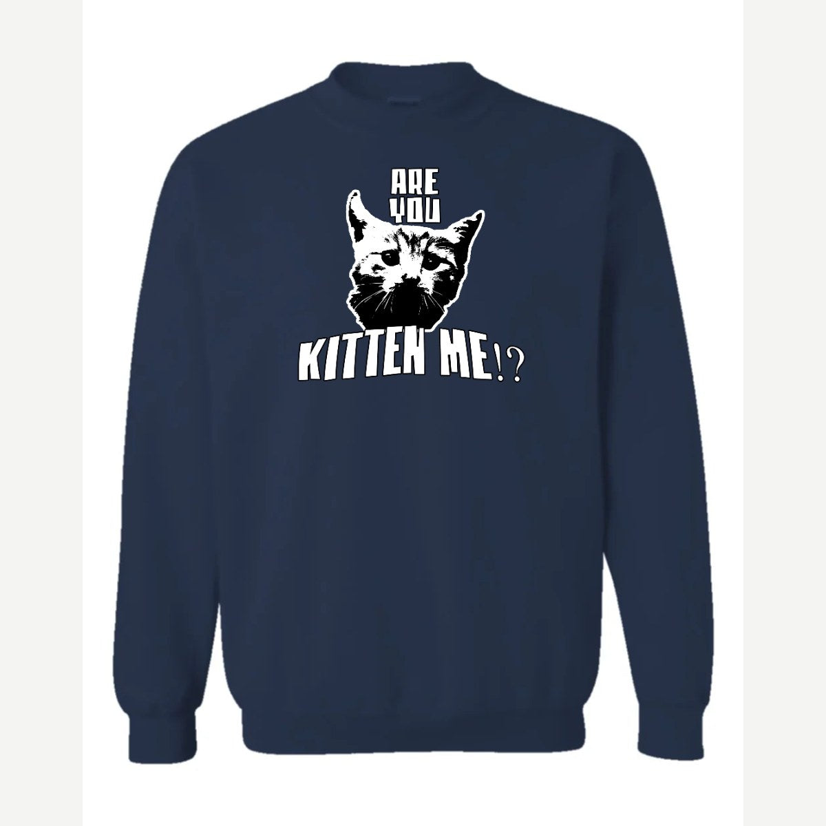 Are You Kitten Me — Crewneck Sweatshirt / Navy
