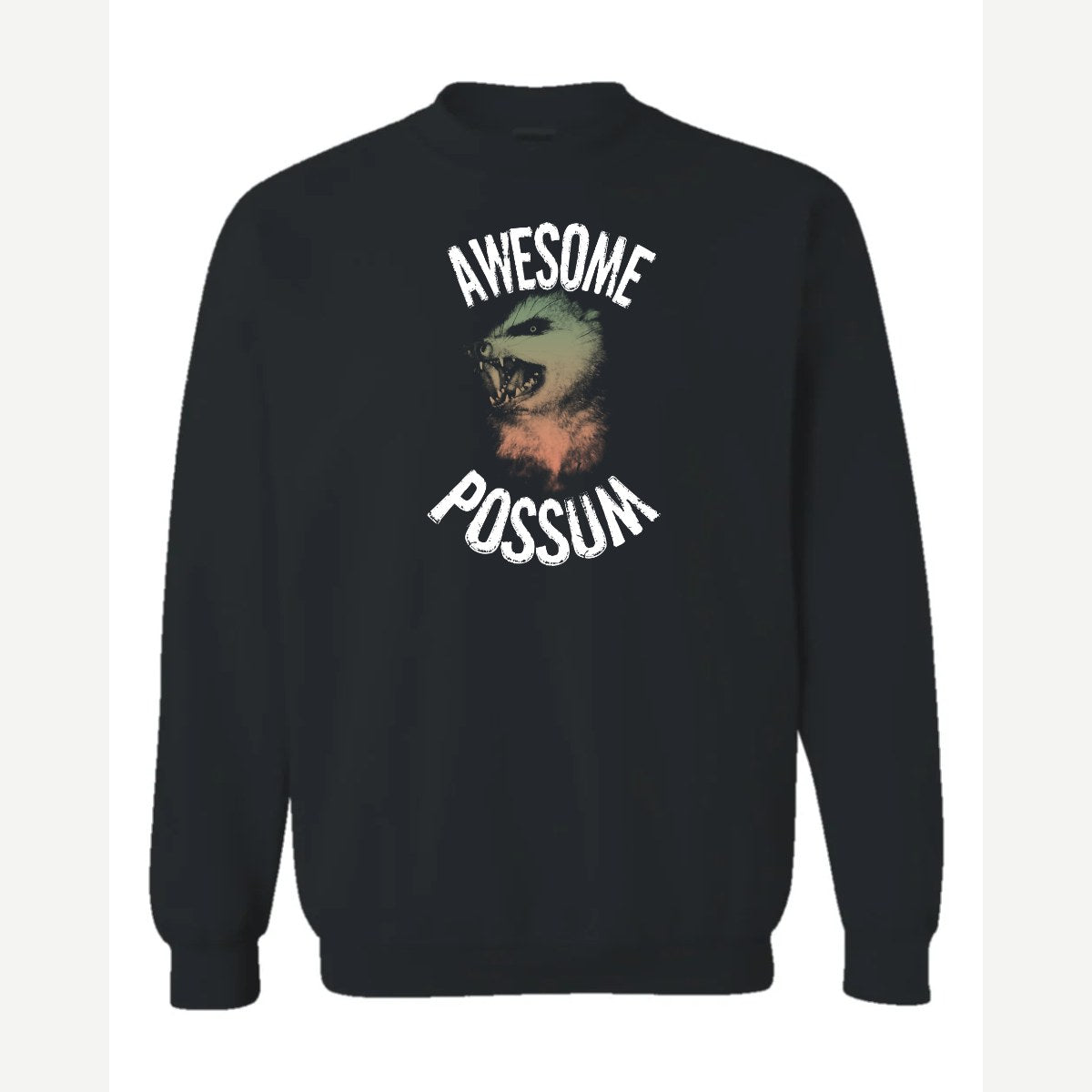 Awesome Possum — Crewneck Sweatshirt / Black