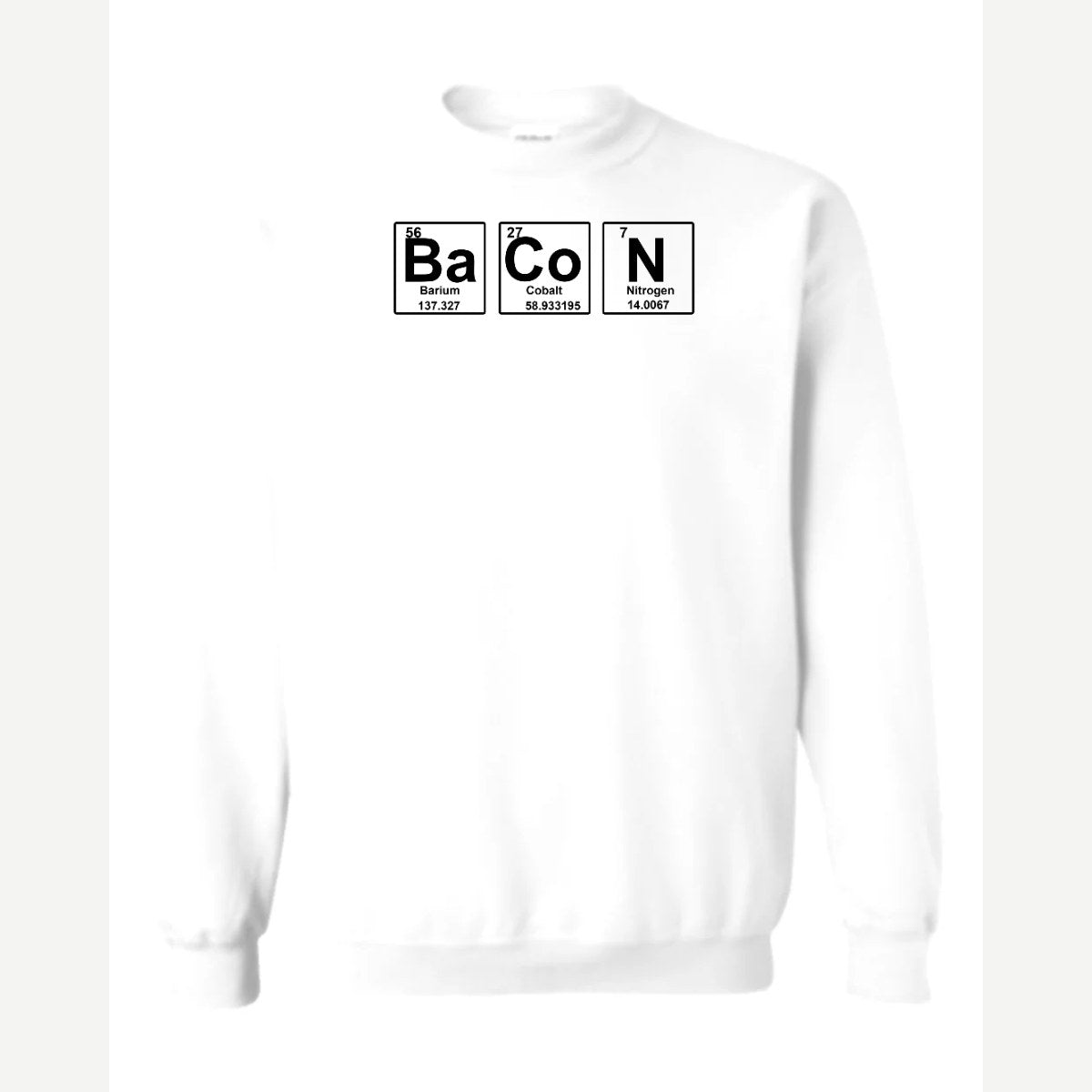 Bacon Element — Crewneck Sweatshirt / White