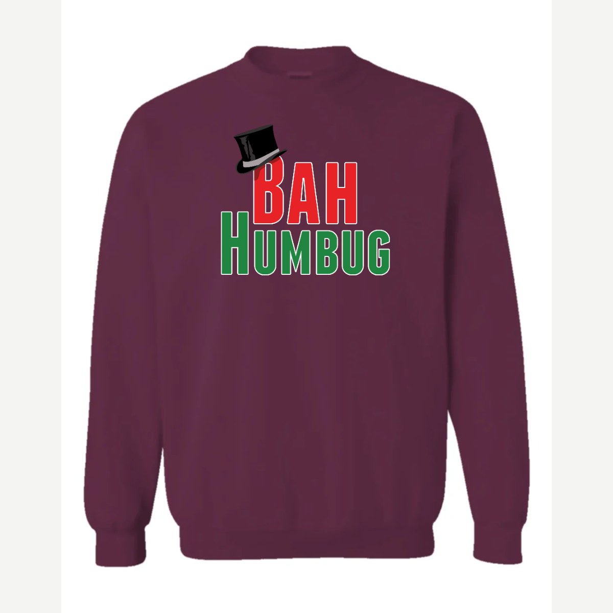 Bah Humbug — Crewneck Sweatshirt / Maroon