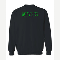 BEER:30 (Digital Clock) — Crewneck Sweatshirt / Black