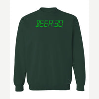 BEER:30 (Digital Clock) — Crewneck Sweatshirt / Forest Green