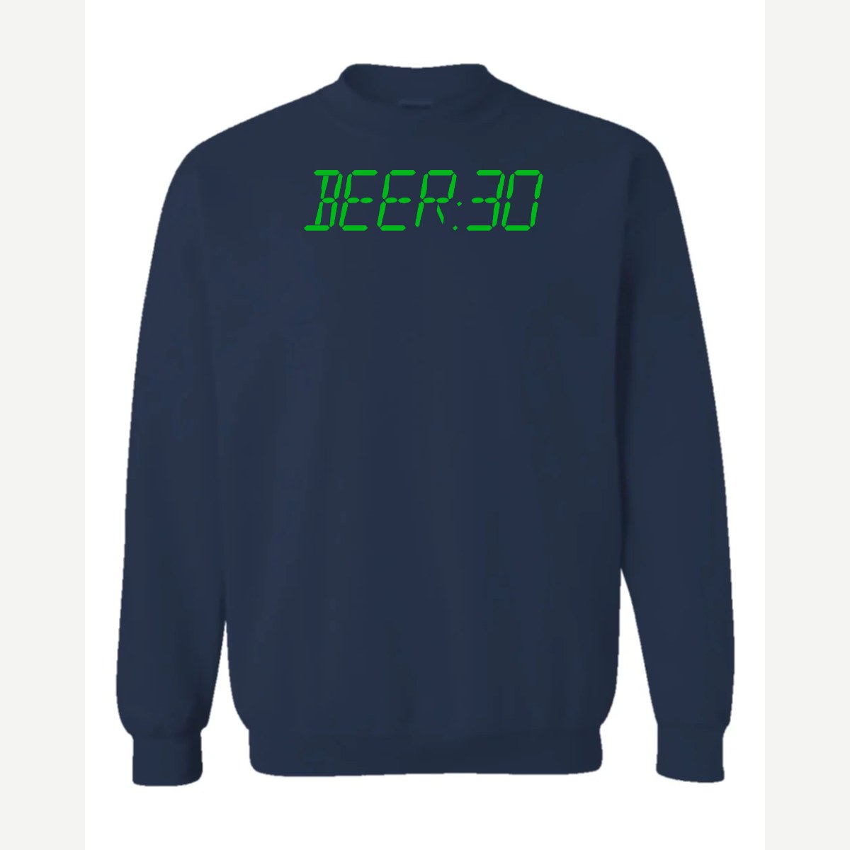 BEER:30 (Digital Clock) — Crewneck Sweatshirt / Navy