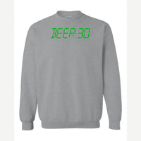 BEER:30 (Digital Clock) — Crewneck Sweatshirt / Sport Grey