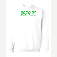 BEER:30 (Digital Clock) — Crewneck Sweatshirt / White