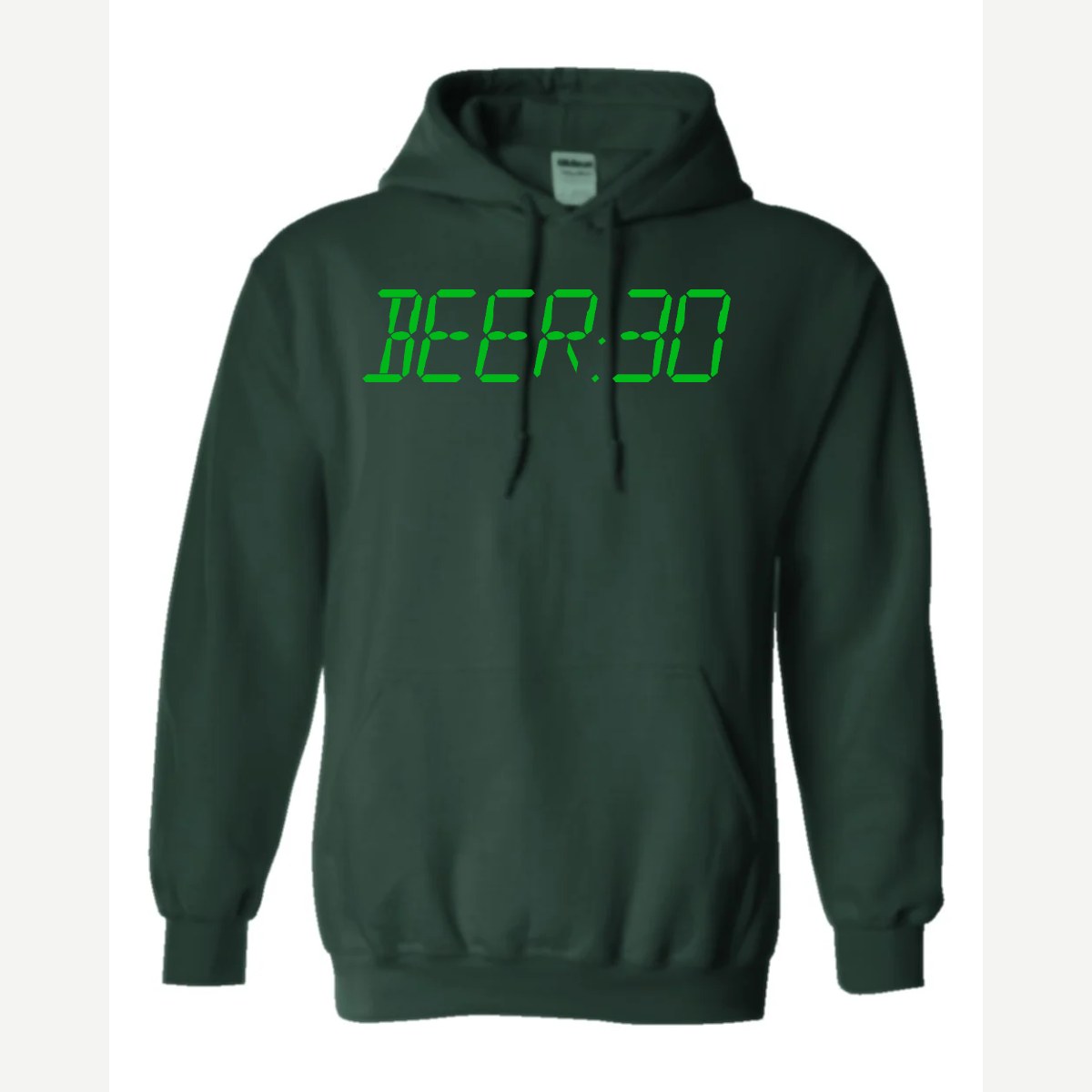 BEER:30 (Digital Clock) — Hoodie / Forest Green