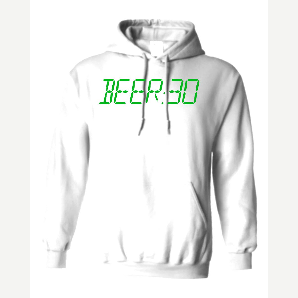 BEER:30 (Digital Clock) — Hoodie / White
