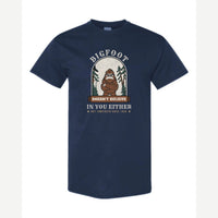 Bigfoot Doesn't Believe in You Either — Classic Tee / Navy