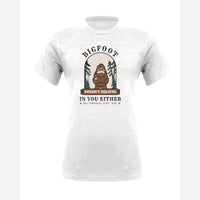 Bigfoot Doesn't Believe in You Either — Premium Tee / White