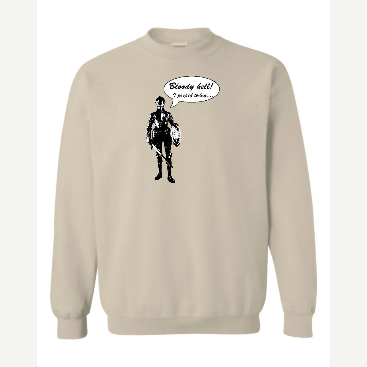 Bloody Hell! (Knight) — Crewneck Sweatshirt / Sand