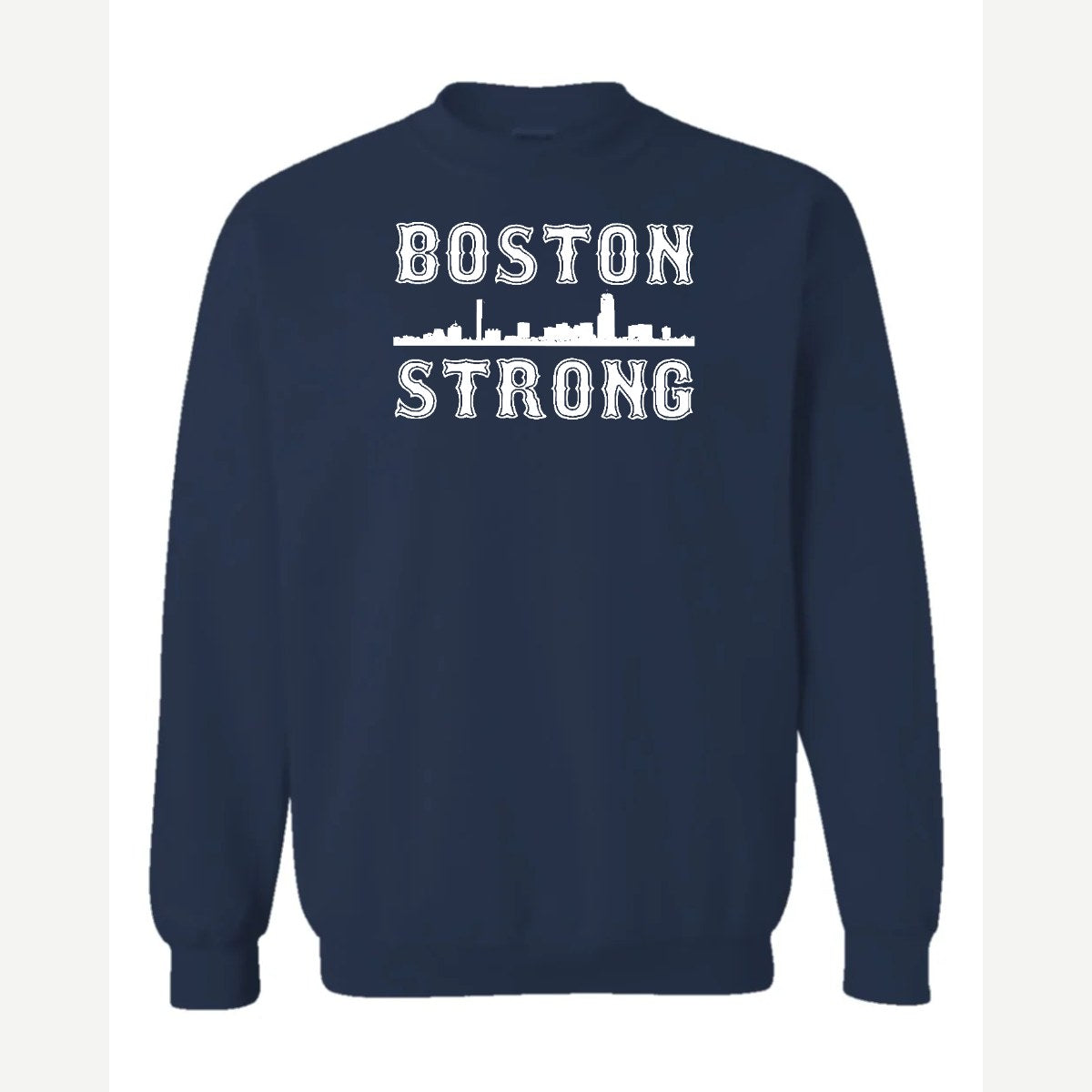Boston Strong Skyline — Crewneck Sweatshirt / Navy