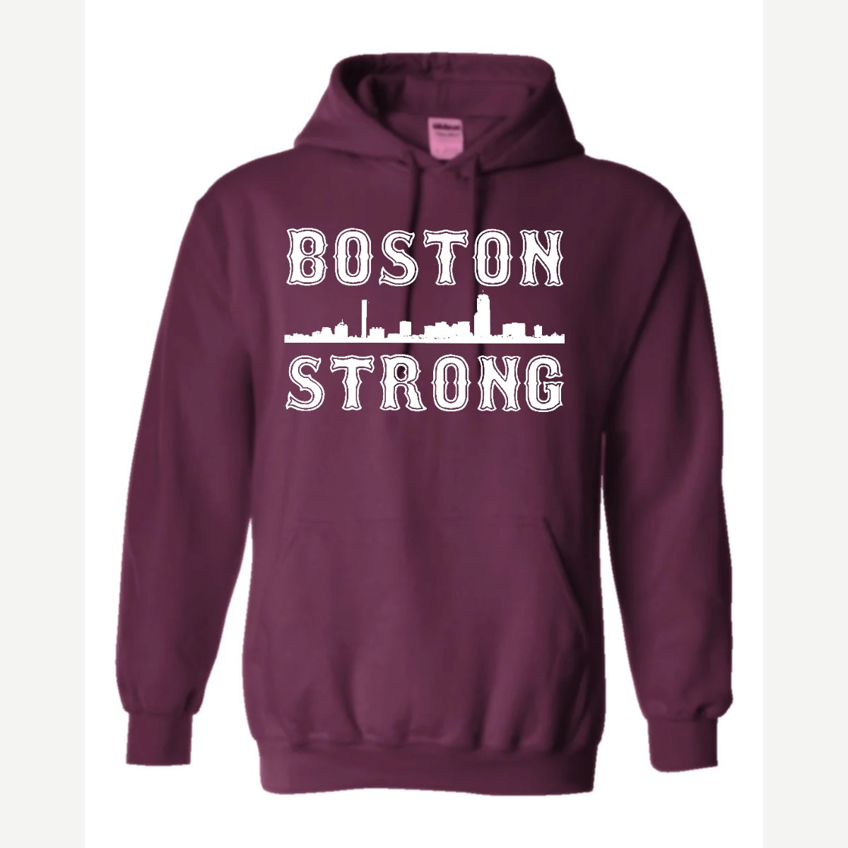 Boston Strong Skyline — Hoodie / Maroon