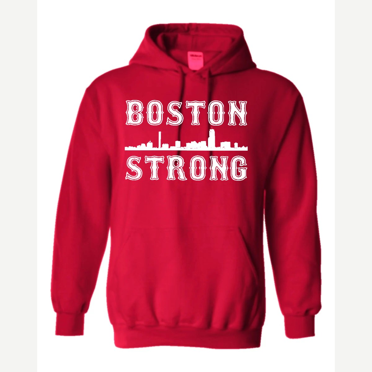 Boston Strong Skyline — Hoodie / Red