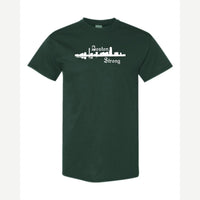 Boston Strong Skyline (Script) — Classic Tee / Forest Green