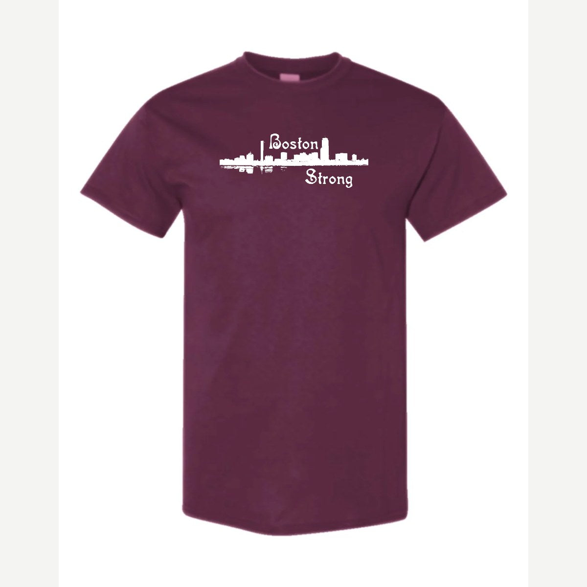 Boston Strong Skyline (Script) — Classic Tee / Maroon