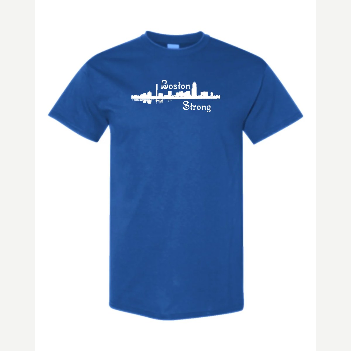 Boston Strong Skyline (Script) — Classic Tee / Royal