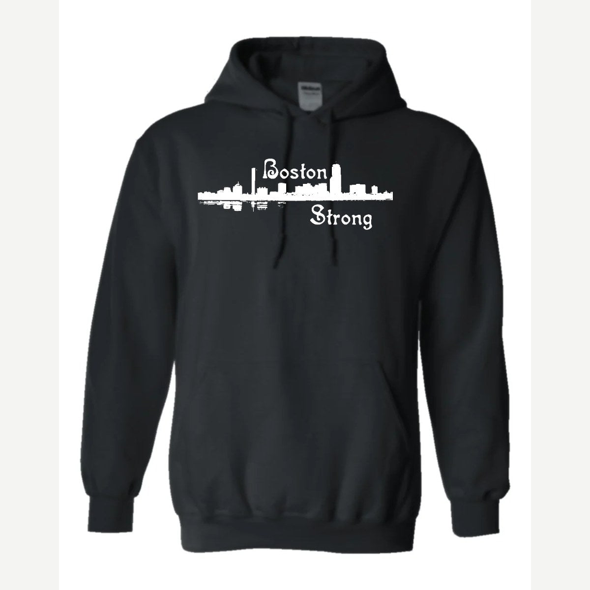 Boston Strong Skyline (Script) — Hoodie / Black