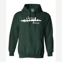 Boston Strong Skyline (Script) — Hoodie / Forest Green