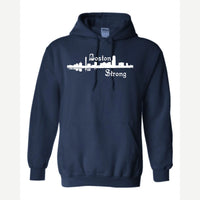 Boston Strong Skyline (Script) — Hoodie / Navy