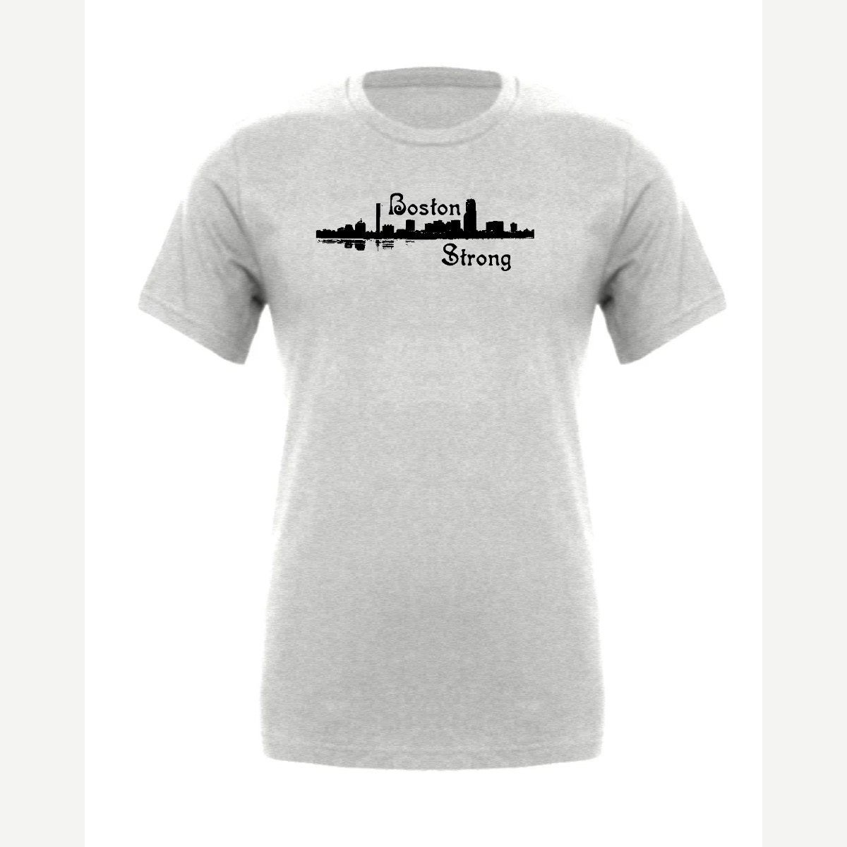 Boston Strong Skyline (Script) — Premium Tee / Athletic Heather