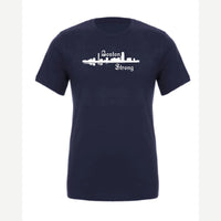 Boston Strong Skyline (Script) — Premium Tee / Navy