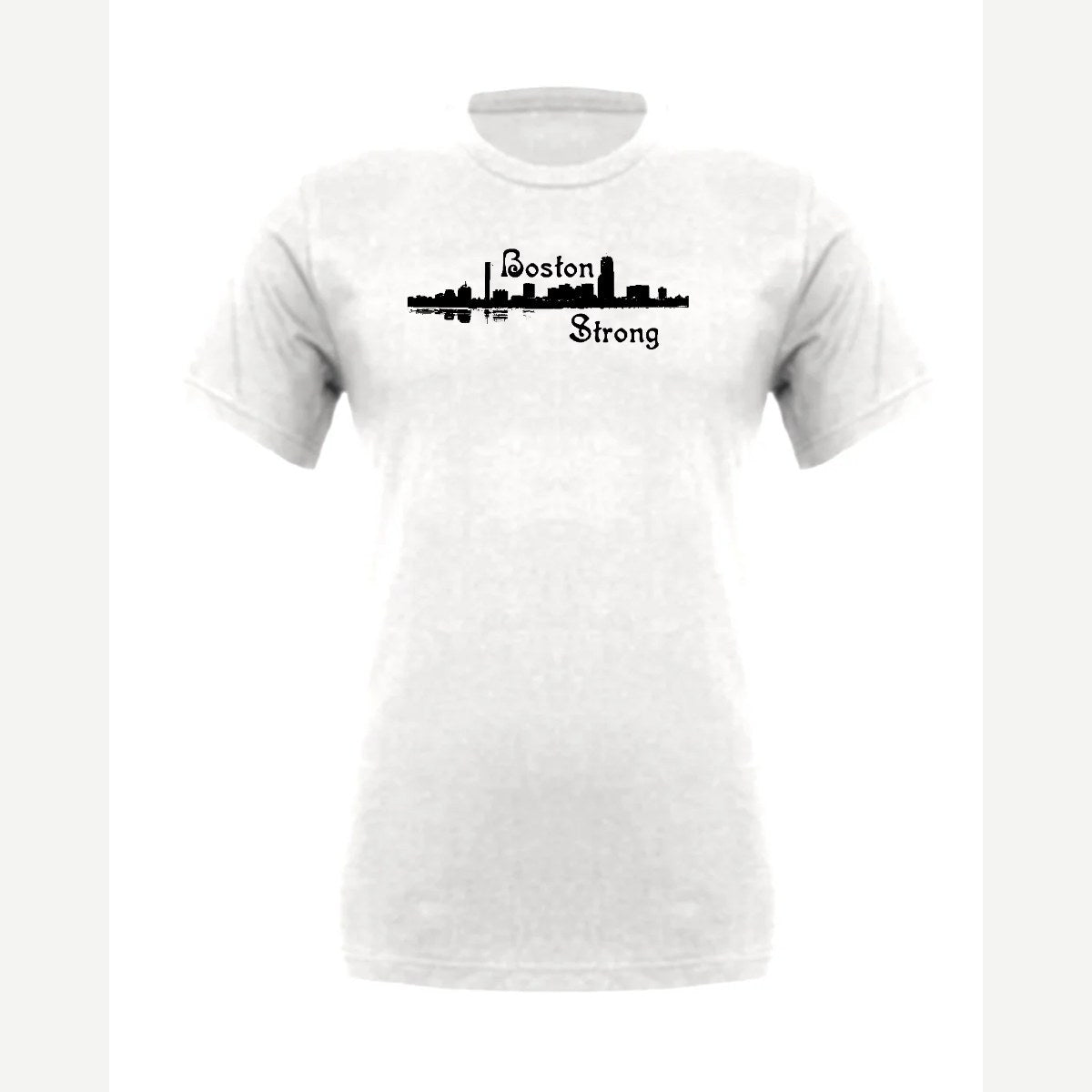 Boston Strong Skyline (Script) — Premium Tee / White