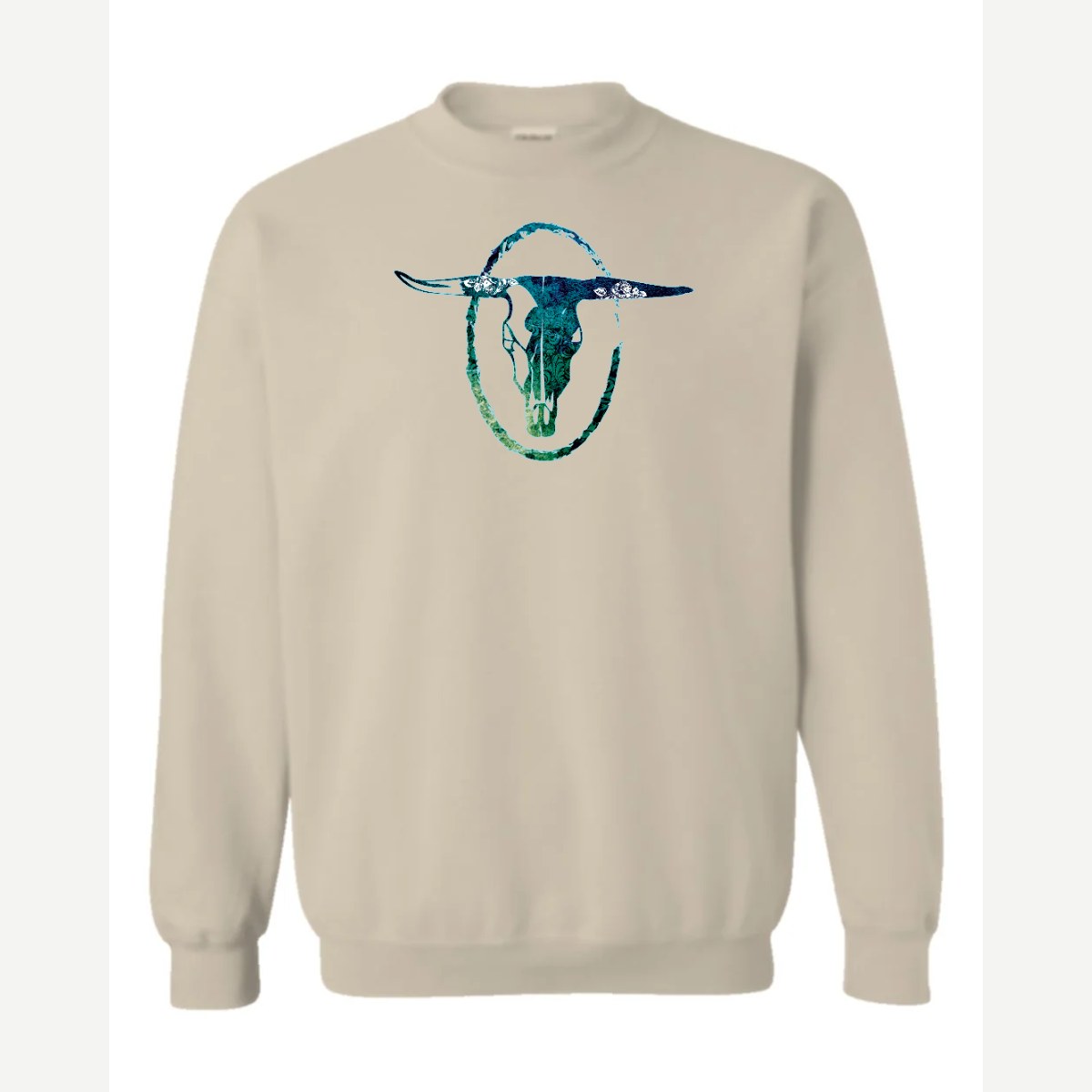 Bull Skull — Crewneck Sweatshirt / Sand