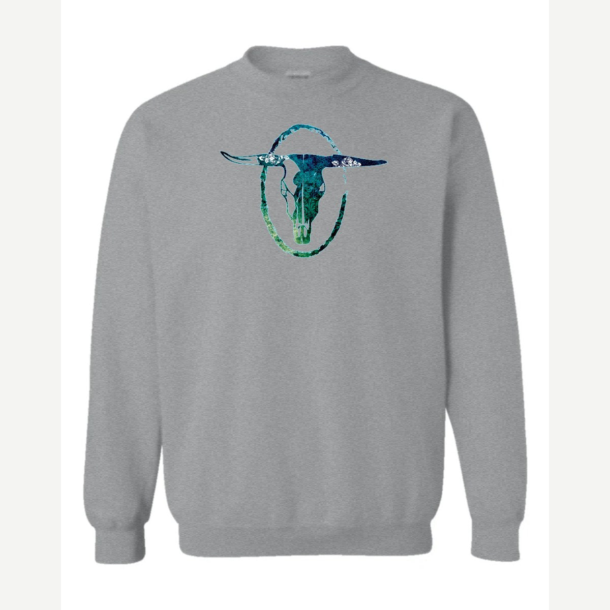 Bull Skull — Crewneck Sweatshirt / Sport Grey