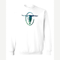 Bull Skull — Crewneck Sweatshirt / White