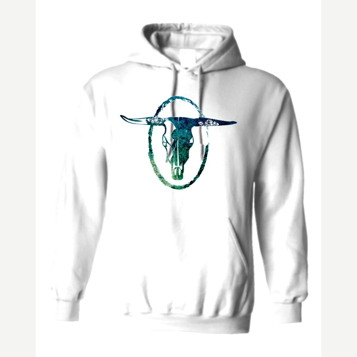 Bull Skull — Hoodie / White