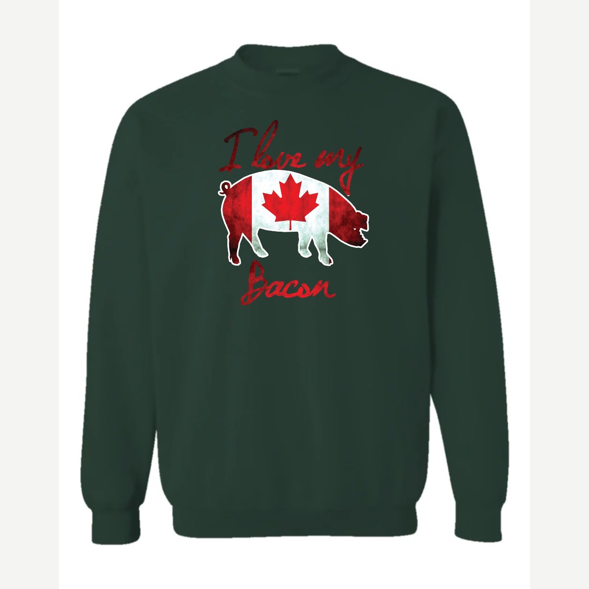 Canadian Bacon — Crewneck Sweatshirt / Forest Green