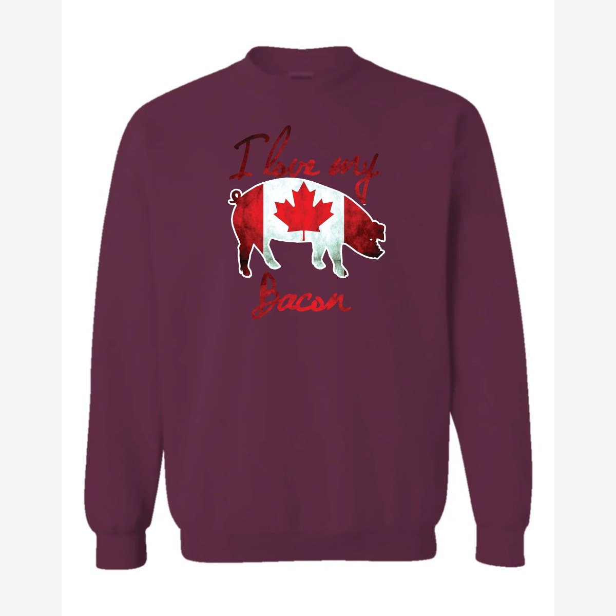 Canadian Bacon — Crewneck Sweatshirt / Maroon